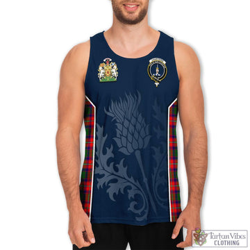 Charteris Tartan Men's Tanks Top with Family Crest and Scottish Thistle Vibes Sport Style