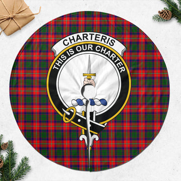 Charteris Tartan Christmas Tree Skirt with Family Crest - Tartanvibesclothing