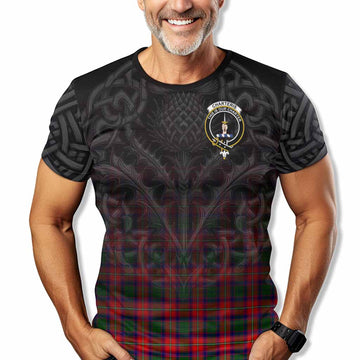 Tartan Vibes Clothing Charteris Tartan T-Shirt with Family Crest Celtic Thistle Vibes