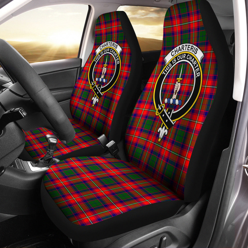 Charteris Tartan Car Seat Cover with Family Crest One Size - Tartanvibesclothing