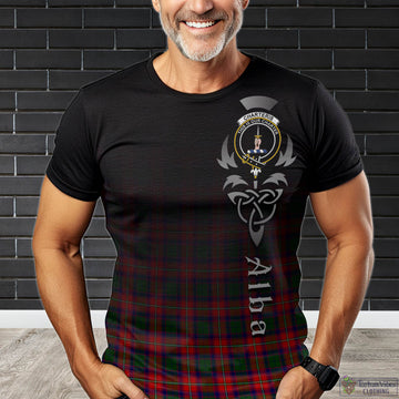 Charteris Tartan T-Shirt Featuring Alba Gu Brath Family Crest Celtic Inspired