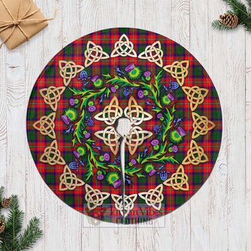 Tartan Vibes Clothing Charteris Tartan Christmas Tree Skirt with Thistle Celtic Knot Style