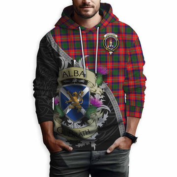 Charteris Tartan Family Crest Hoodie Lion Rampant Royal Thistle Shield Celtic Inspired
