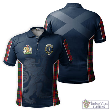 Charteris Tartan Men's Polo Shirt with Family Crest and Lion Rampant Vibes Sport Style