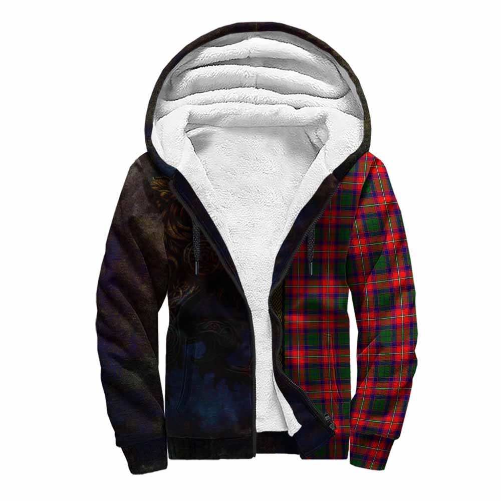 Tartan Vibes Clothing Charteris Tartan Family Crest Sherpa Hoodie Alba Gu Brath Be Brave Lion Ancient Style