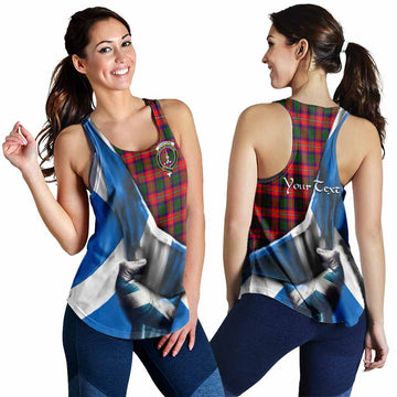 Charteris Tartan Women's Racerback Tanks with Family Crest Scotland Patriotic Style