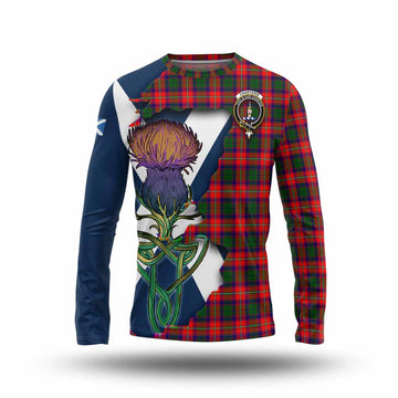 Charteris Tartan Family Crest Long Sleeve T-Shirt Scottish Thistle Celtic Inspired