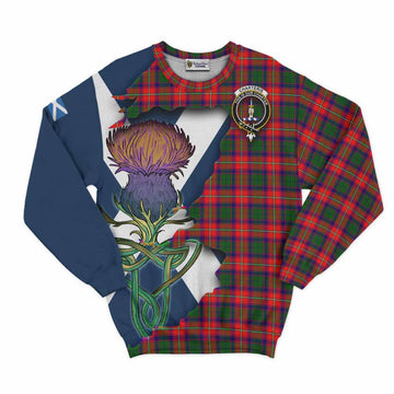 Tartan Vibes Clothing Charteris Tartan Family Crest Sweatshirt Scottish Thistle Celtic Inspired