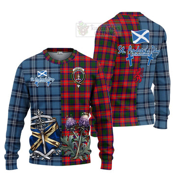 Tartan Vibes Clothing Charteris Tartan Knitted Sweater Happy St. Andrew's Day Half Tartan Style
