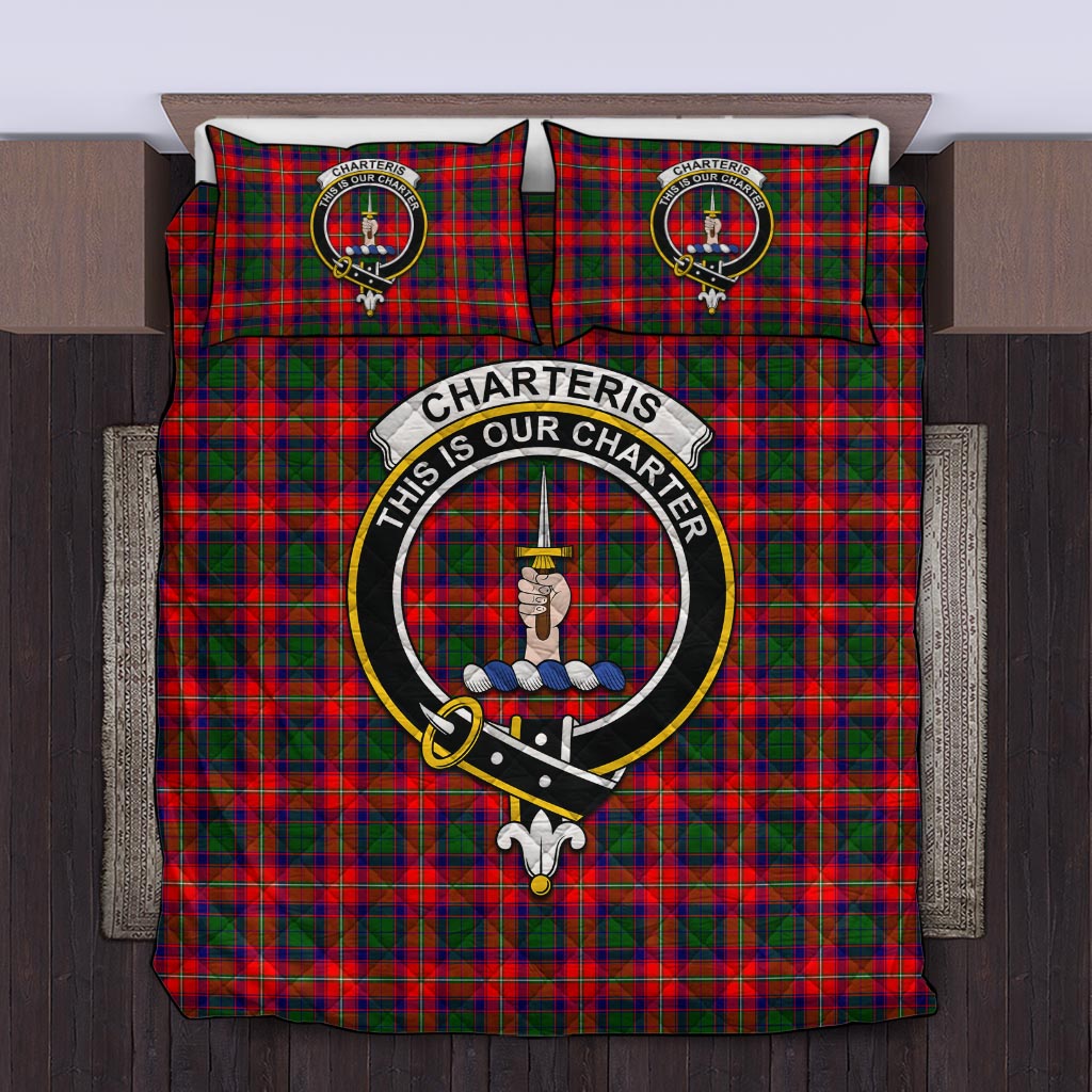 Charteris Tartan Quilt Bed Set with Family Crest Twin - Tartan Vibes Clothing