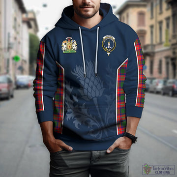 Charteris Tartan Hoodie with Family Crest and Scottish Thistle Vibes Sport Style