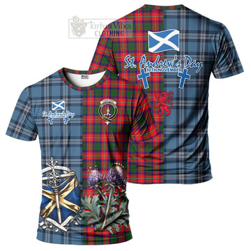 Tartan Vibes Clothing Charteris Tartan T-Shirt Happy St. Andrew's Day Half Tartan Style