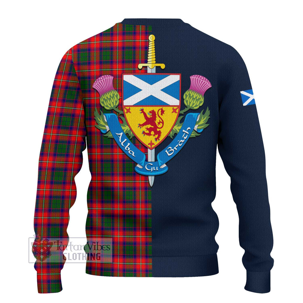 Tartan Vibes Clothing Charteris Tartan Knitted Sweater with Scottish Lion Royal Arm Half Style