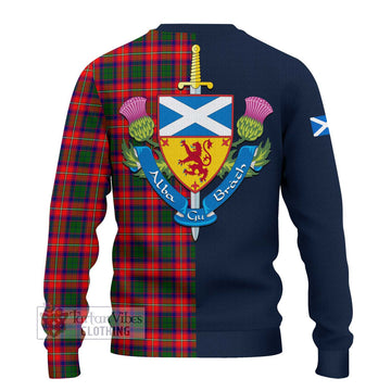 Tartan Vibes Clothing Charteris Tartan Knitted Sweater with Scottish Lion Royal Arm Half Style
