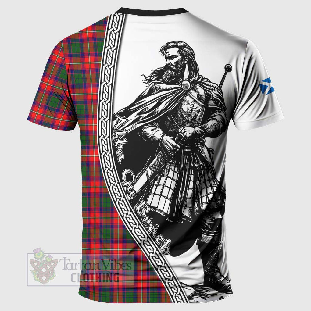 Tartan Vibes Clothing Charteris Tartan Clan Crest T-Shirt with Highlander Warrior Celtic Style