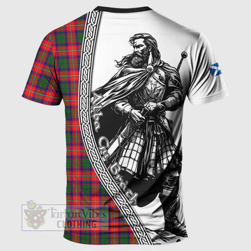 Tartan Vibes Clothing Charteris Tartan Clan Crest T-Shirt with Highlander Warrior Celtic Style