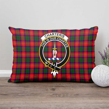 Charteris Tartan Pillow Cover with Family Crest
