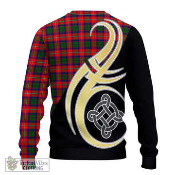 Charteris Tartan Knitted Sweater with Family Crest and Celtic Symbol Style - Tartan Vibes Clothing