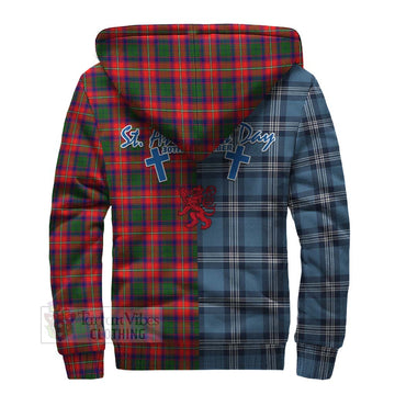Charteris Tartan Sherpa Hoodie Happy St. Andrew's Day Half Tartan Style