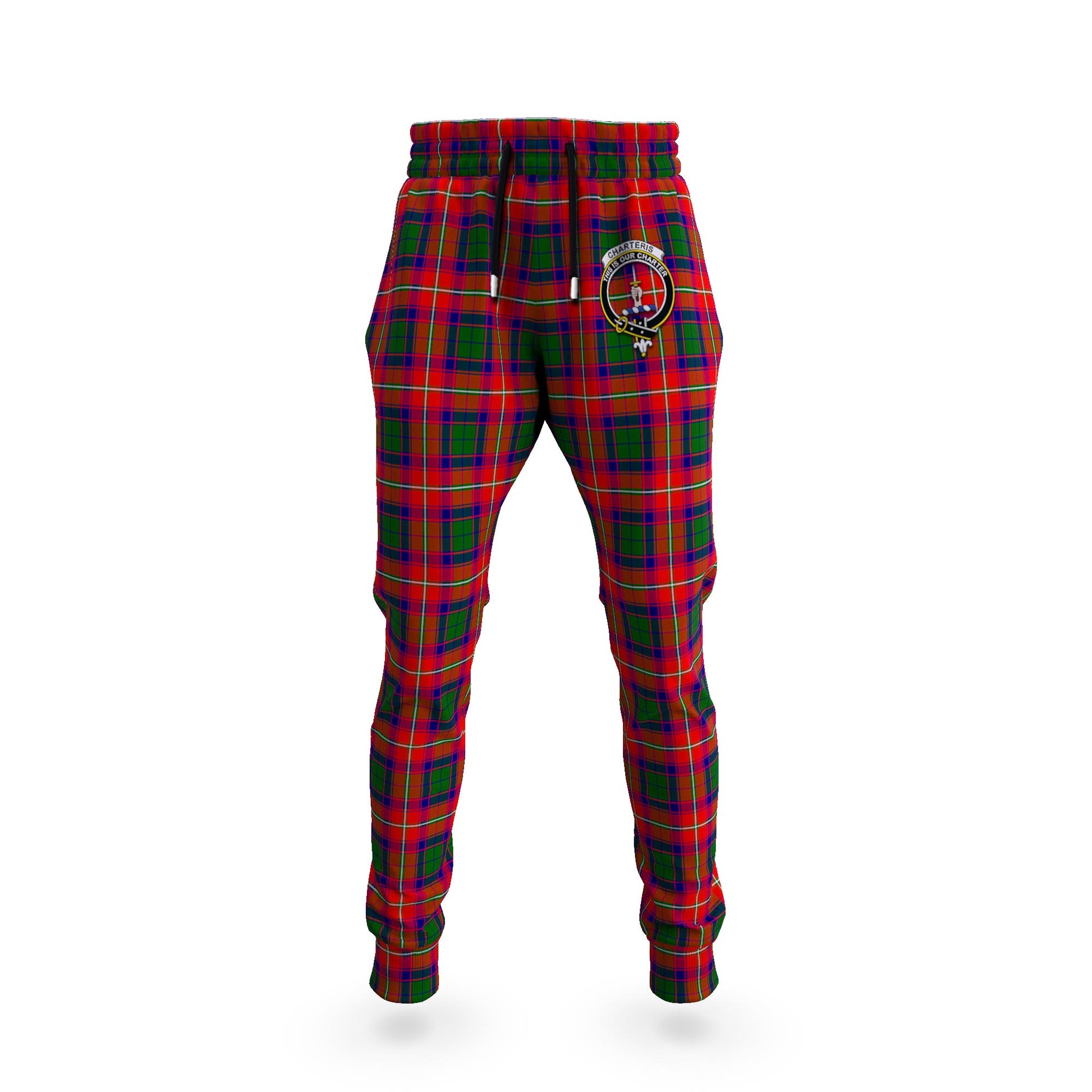 Charteris Tartan Joggers Pants with Family Crest 5XL - Tartan Vibes Clothing
