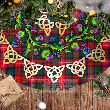 Tartan Vibes Clothing Charteris Tartan Christmas Tree Skirt with Thistle Celtic Knot Style