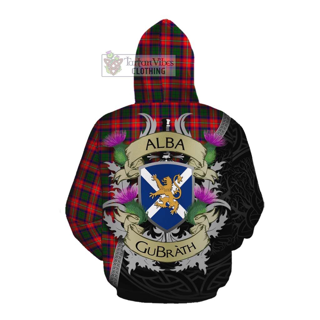 Tartan Vibes Clothing Charteris Tartan Family Crest Cotton Hoodie Lion Rampant Royal Thistle Shield Celtic Inspired