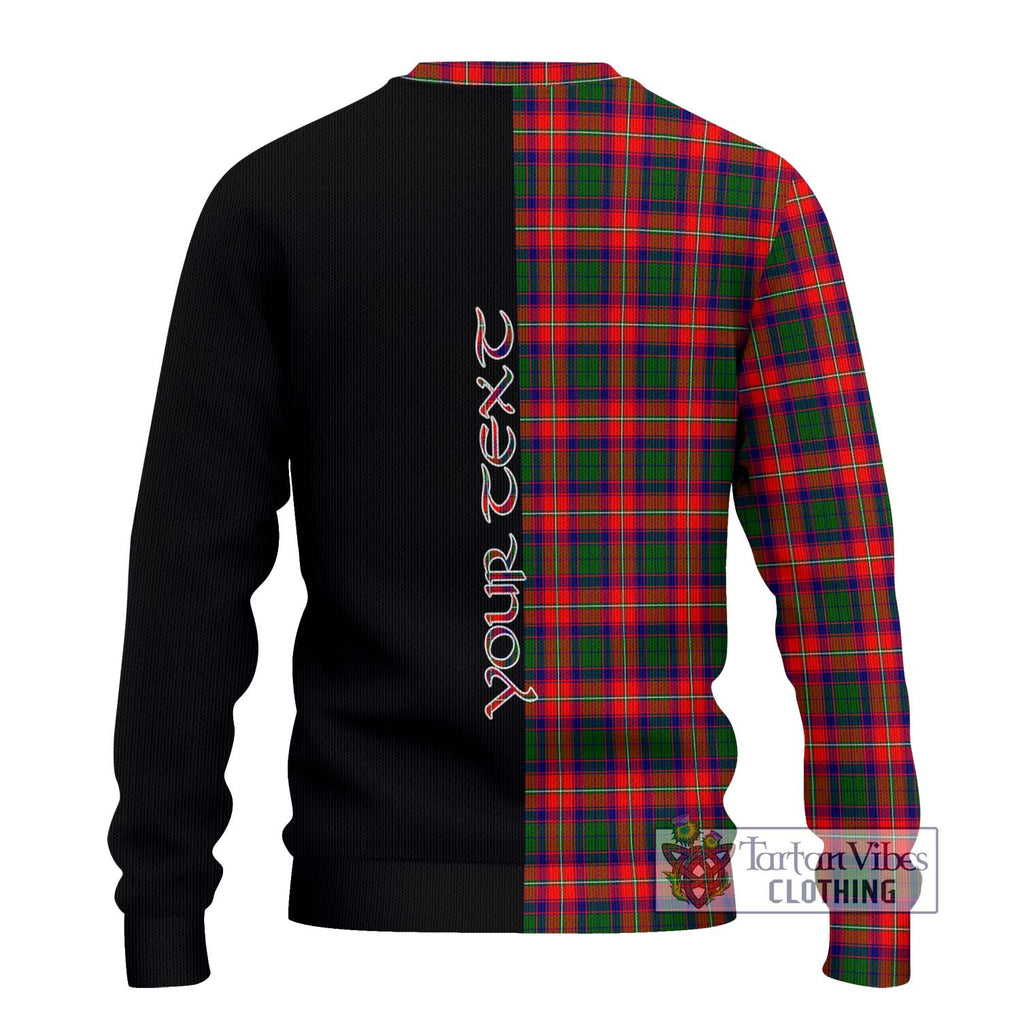 Charteris Tartan Knitted Sweater with Family Crest and Half Of Me Style - Tartanvibesclothing Shop