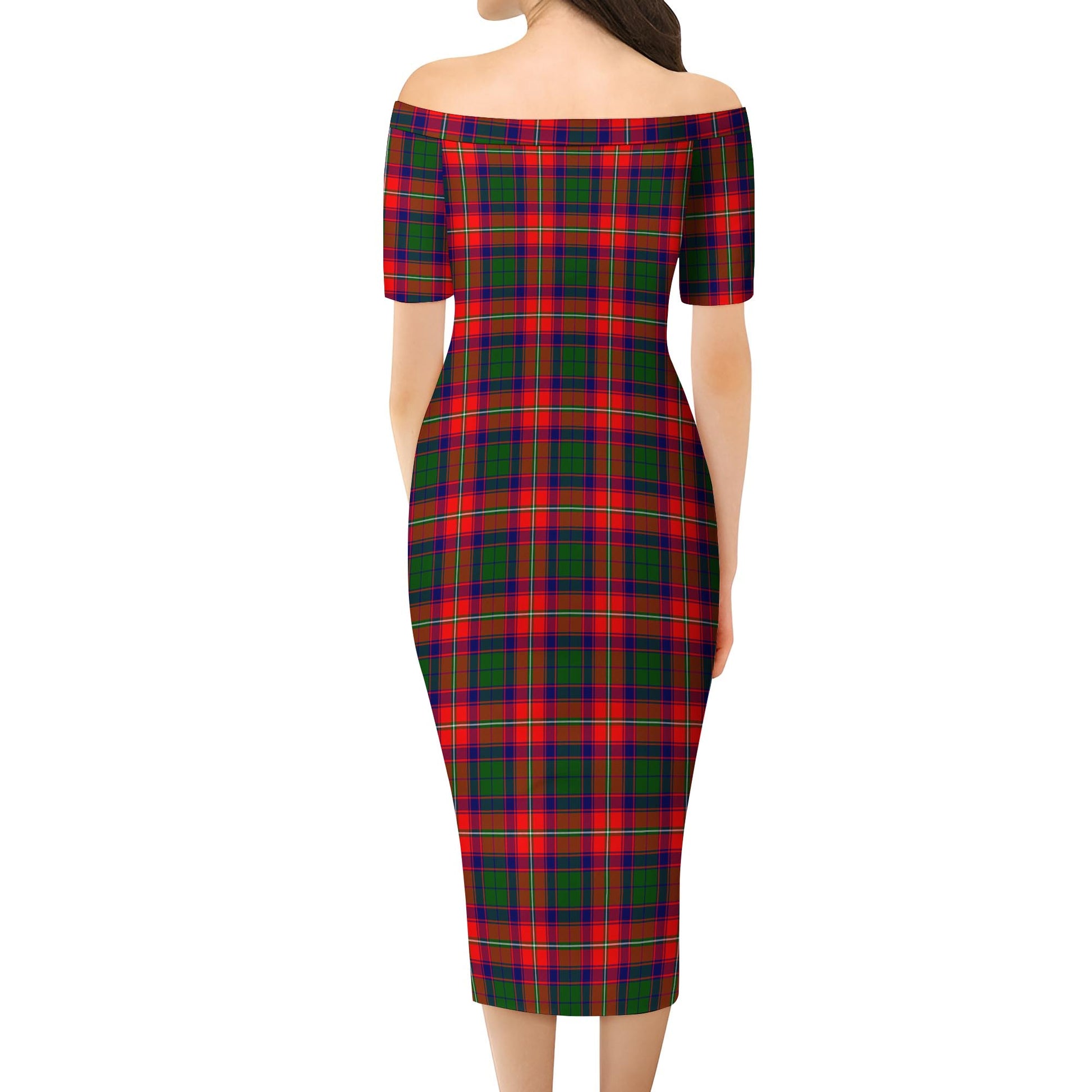 Charteris Tartan Off Shoulder Lady Dress - Tartanvibesclothing