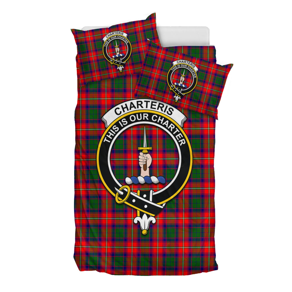 Charteris Tartan Bedding Set with Family Crest - Tartan Vibes Clothing