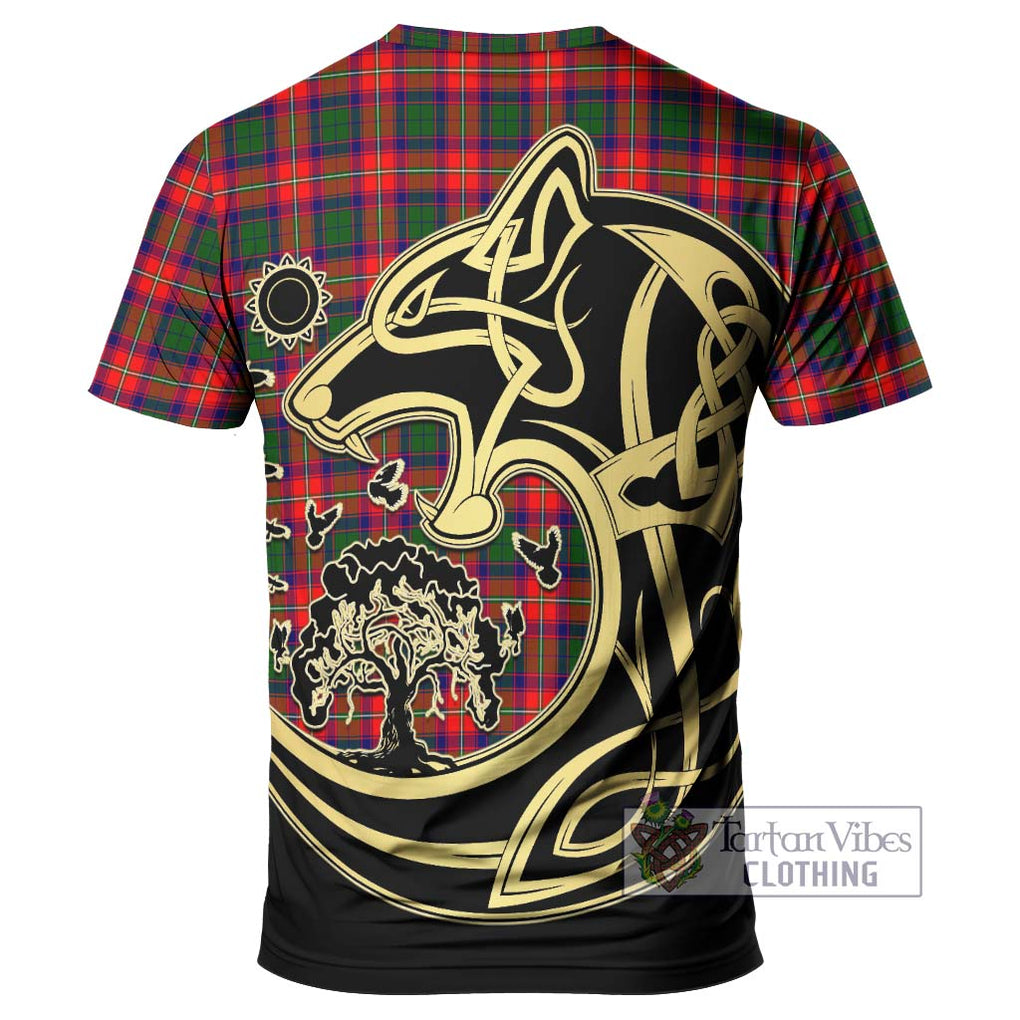 Charteris Tartan T-Shirt with Family Crest Celtic Wolf Style - Tartan Vibes Clothing