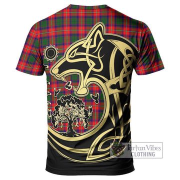 Charteris Tartan T-Shirt with Family Crest Celtic Wolf Style - Tartan Vibes Clothing