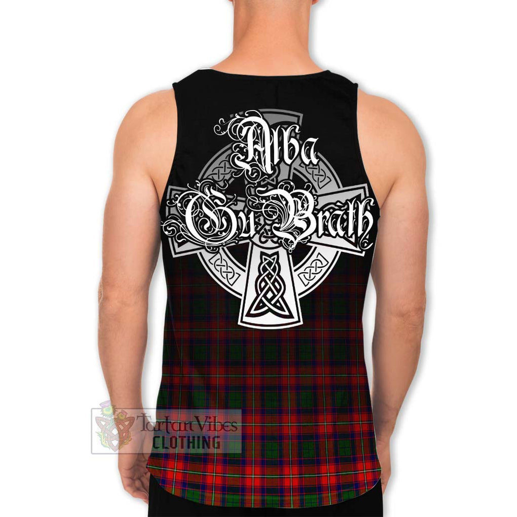 Tartan Vibes Clothing Charteris Tartan Men's Tank Top Featuring Alba Gu Brath Family Crest Celtic Inspired