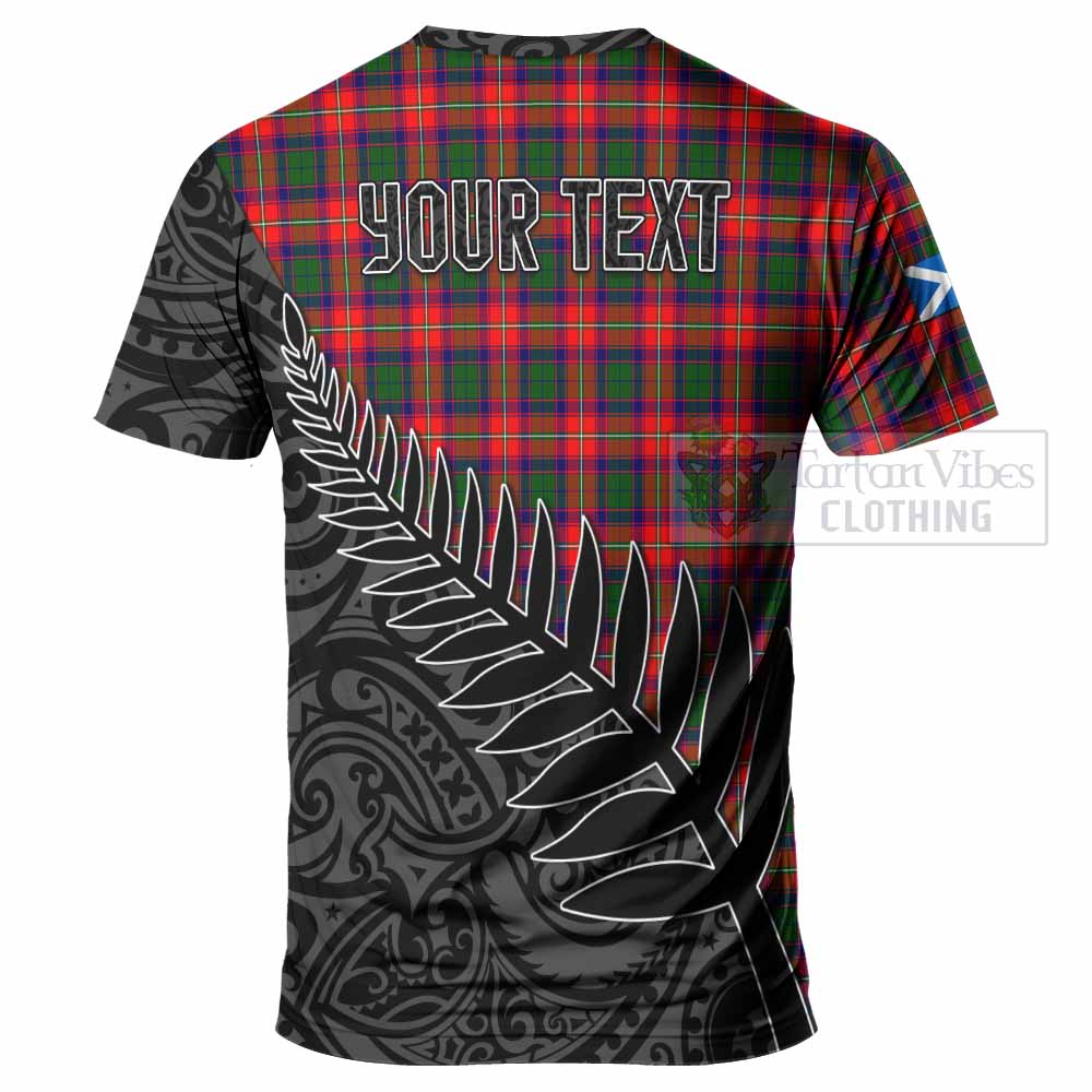 Tartan Vibes Clothing Charteris Crest Tartan T-Shirt with New Zealand Silver Fern Half Style