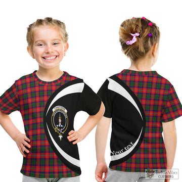 Charteris Tartan Kid T-Shirt with Family Crest Circle Style - Tartan Vibes Clothing