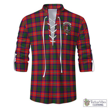 Charteris Tartan Men's Scottish Traditional Jacobite Ghillie Kilt Shirt with Family Crest