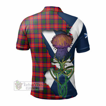 Charteris Tartan Family Crest Polo Shirt Scottish Thistle Celtic Inspired