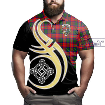 Charteris Tartan Polo Shirt with Family Crest and Celtic Symbol Style