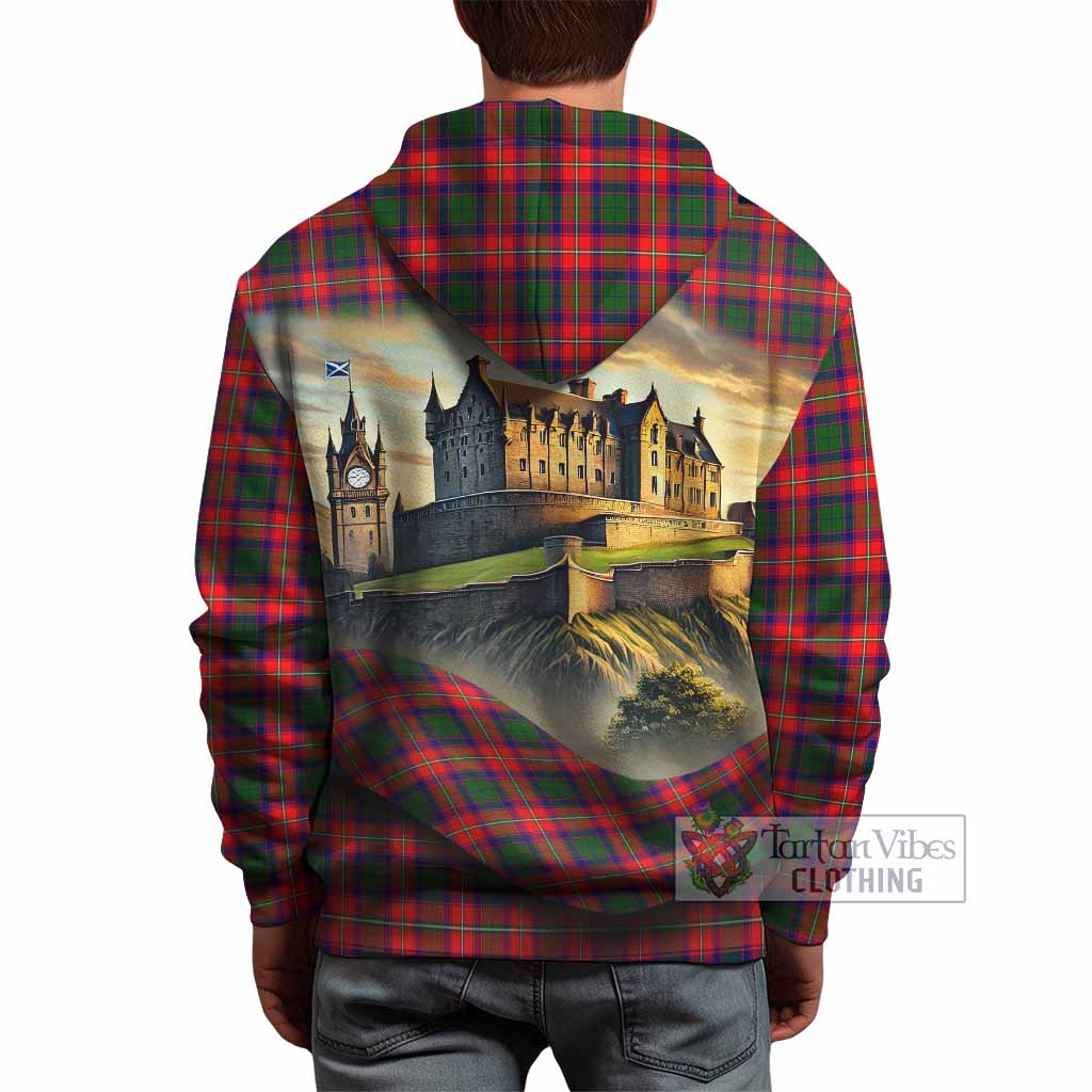 Tartan Vibes Clothing Charteris Tartan Family Crest Hoodie with Scottish Ancient Castle Style