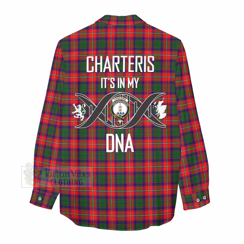 Tartan Vibes Clothing Charteris Tartan Women's Casual Shirt with Family Crest DNA In Me Style