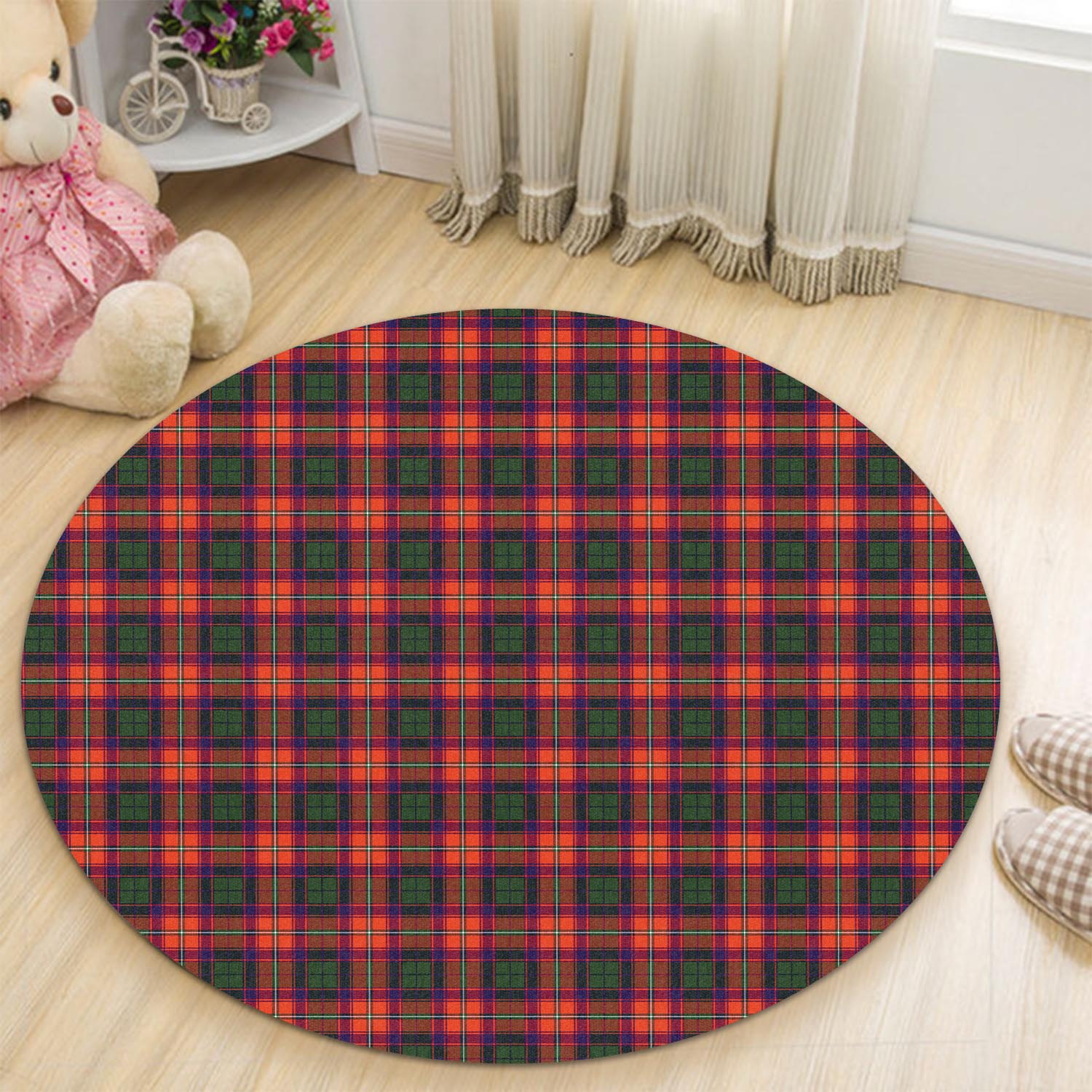 Charteris Tartan Round Rug - Tartanvibesclothing