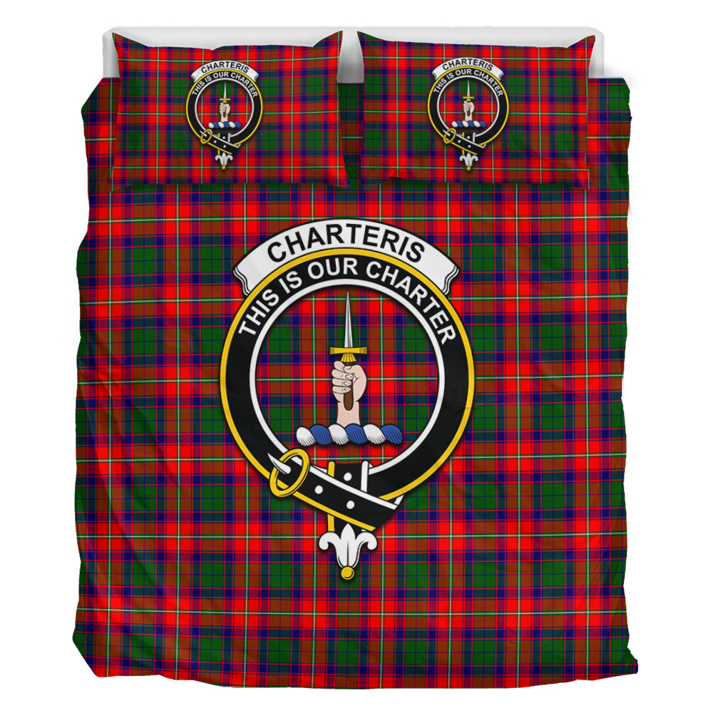 Charteris Tartan Bedding Set with Family Crest - Tartan Vibes Clothing
