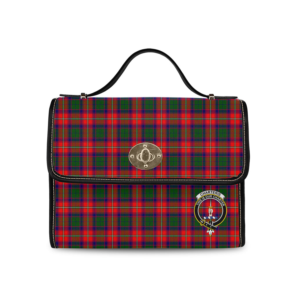 charteris-tartan-leather-strap-waterproof-canvas-bag-with-family-crest