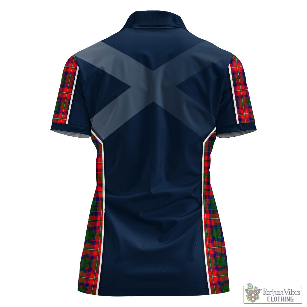 Tartan Vibes Clothing Charteris Tartan Women's Polo Shirt with Family Crest and Scottish Thistle Vibes Sport Style
