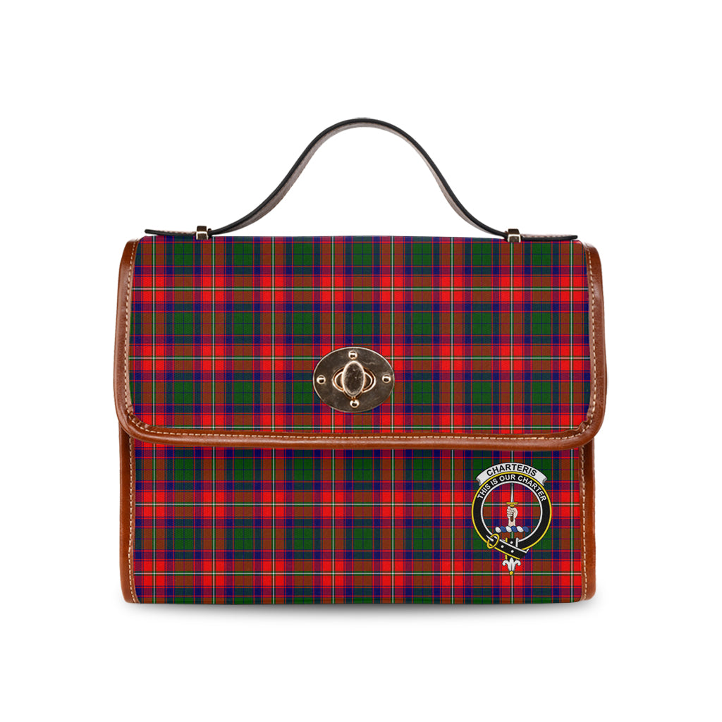 charteris-tartan-leather-strap-waterproof-canvas-bag-with-family-crest