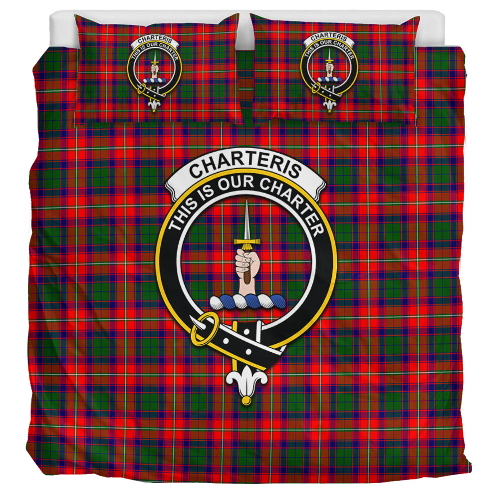 Charteris Tartan Bedding Set with Family Crest UK Bedding Set UK Super King 104*94 inch - Tartan Vibes Clothing