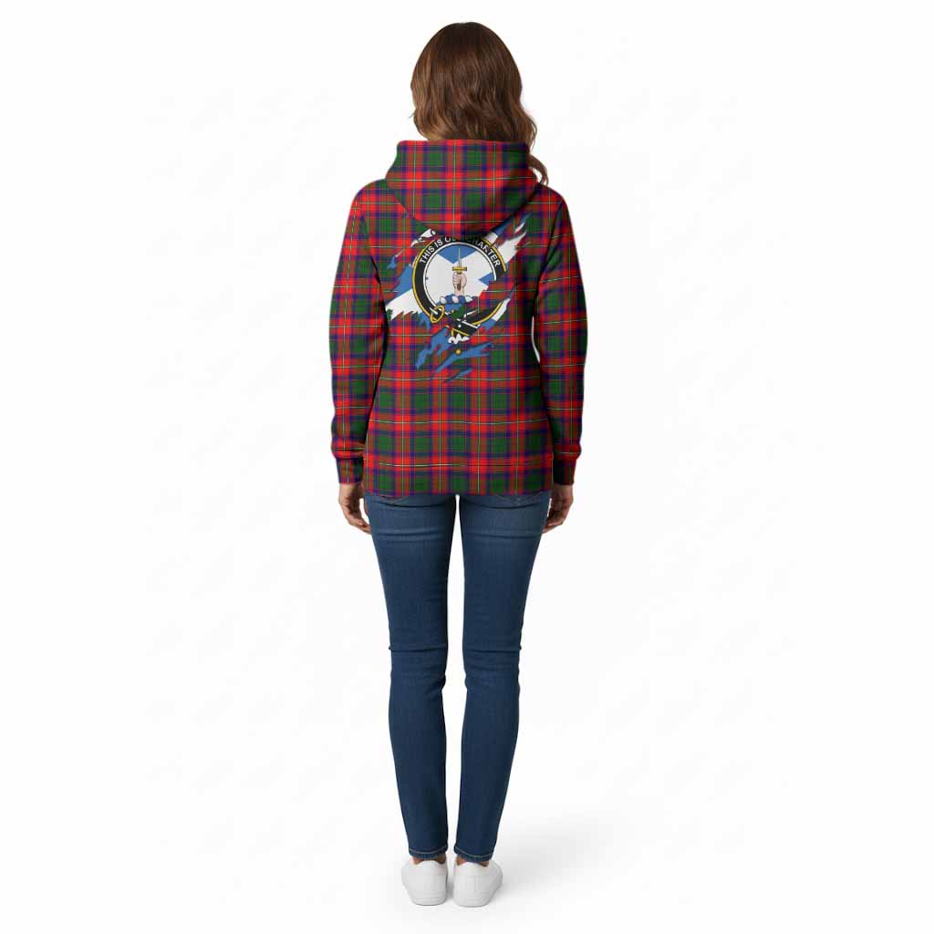 Charteris Clan Crest In Me Tartan Cotton Hoodie Scotland Flag Style