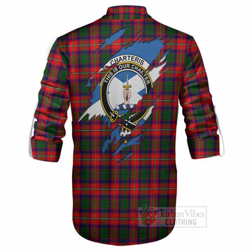 Charteris Clan Crest In Me Tartan Ghillie Shirt Scotland Flag Style