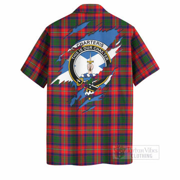 Charteris Clan Crest In Me Tartan Hawaiian Shirt Scotland Flag Style