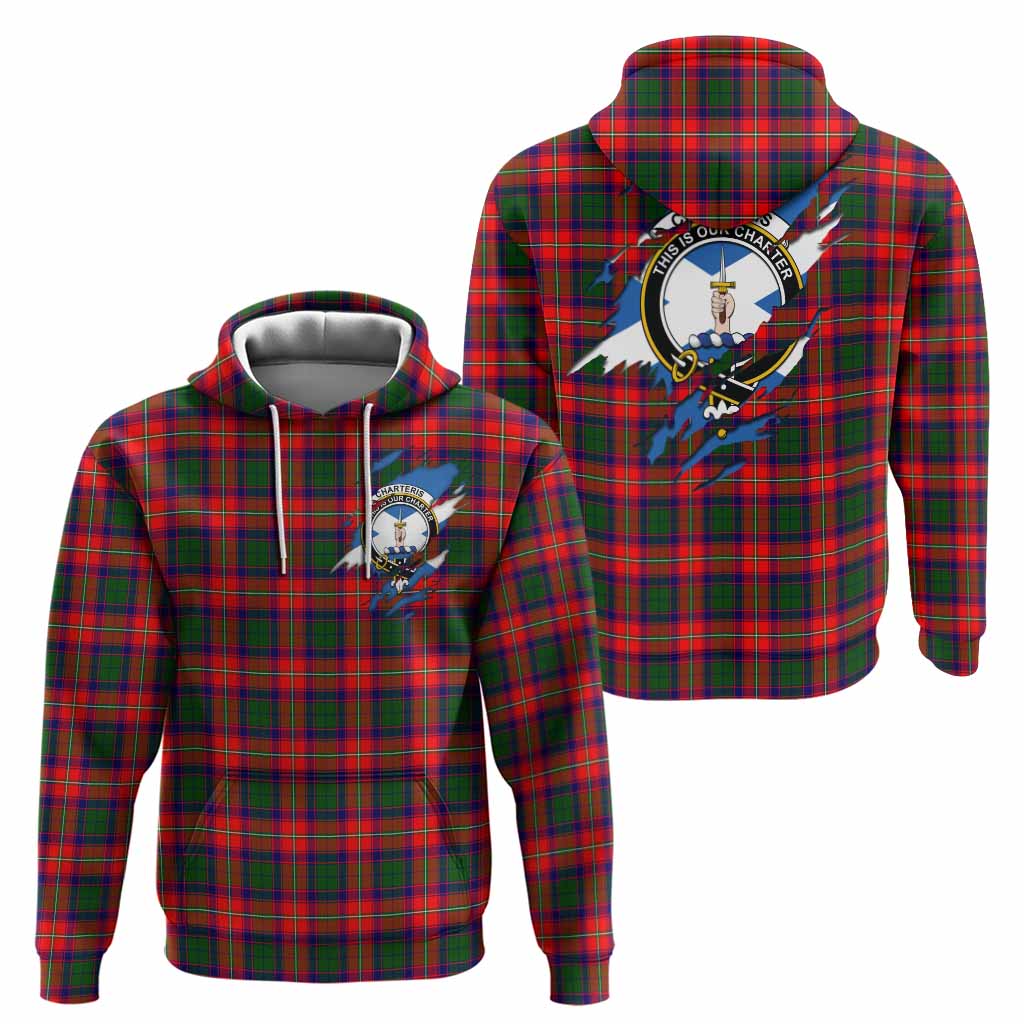 Charteris Clan Crest In Me Tartan Hoodie Scotland Flag Style