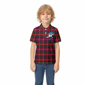 Charteris Clan Crest In Me Tartan Kid Polo Shirt Scotland Flag Style